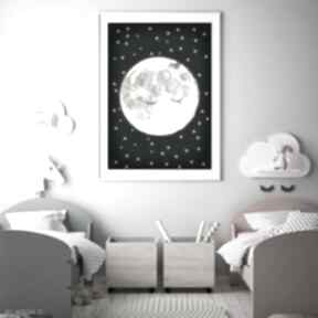 Księżyc a3 malgorzata domanska moon, księżyc, noc, plakat