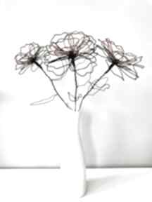 Bukiet kwiatów, sztuczne kwiaty dla domu, oryginalny prezent, kompozycja dekoracje wire art