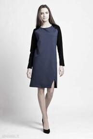 Dress with contrasting sleeves suk108 lanti urban fashion sukienka, ekoskóra, casual