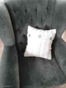 Powłoczka na poduszkę, jasnoszara, warkocze knitting style poduszka, akryl