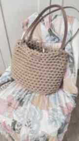 Torba boho wave bag - musztardowy torebki babemi love, szopperka, z grubego sznurka, ręcznie