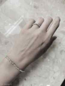 Koraliki, obrączka pierścionek bransoletka - komplet biżuterii