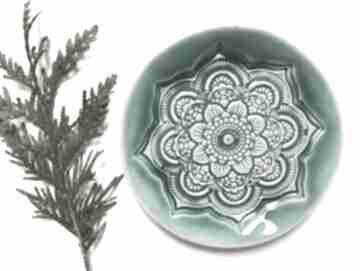 Etno na drobnostki dekoracje ceramika ana ceramiczny, mały talerzyk, handmade, etniczny