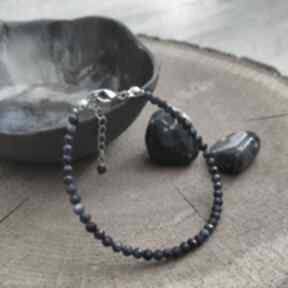 Bransoletka z lapis lazuli - stormy sky iv reveal z minerałami, z kamieni, handmade - dzień