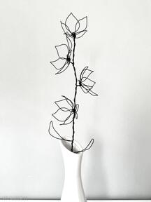 z drutu aluminiowego, sztuczny kwiat, oryginalny prezent, gałązka wire art kwiatowa, dekoracja