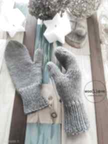 Wełniane rękawiczki merynoski - szaro beżowe wool love, wełna, prezent, z merynosa, dla niej