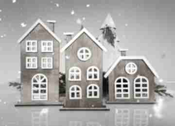 dekoracje jjstudio domki świąteczne, boże narodzenie, prezent pod choinkę, święta