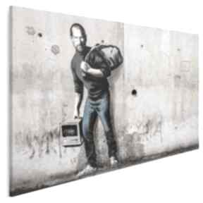 Obraz na płótnie - banksy steve jobs 120x80 cm 20016 vaku dsgn, graffiti, street art, mural