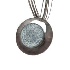 Miedziany naszyjnik z błękitnym kamieniem c624 naszyjniki artseko okrągły, inspirowany grecją