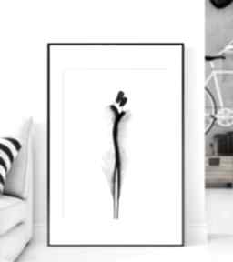 Obraz 50x70 cm wykonany ręcznie, 3242187 plakaty mini mal art do salonu, grafika czarno biała