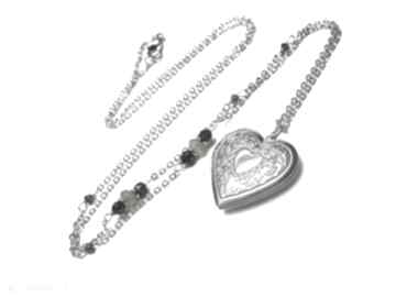 Alloys collection secret heart serce granat stal szlachetna