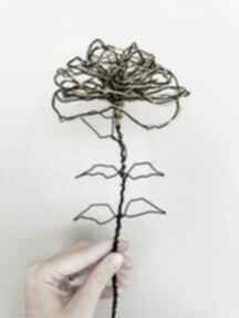 Kwiat z drutu aluminiowego, sztuczny dekoracje wire art z kwiatowe, kwiaty, kompozycja, czarne