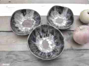 Komplet miseczek z ważkami c718 ceramika shiraja miseczki ceramiczne, kamionka ważki