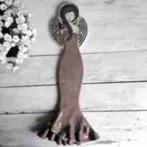 Anioł ceramiczny - flamenco ii ślub smokfa - parapetówka, prezent, rękodzieło