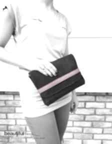 Mini z paskiem black pink torebki beautifulthings kopertówka, zamsz, wesele