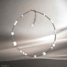 Naszyjnik white: choker: summer collection: biały kaktusia delikatna biżuteria