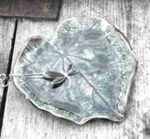 c568 ceramika shiraja talerzyk ceramiczny, na biżuterię, kadzidła podstawka, liść malwy