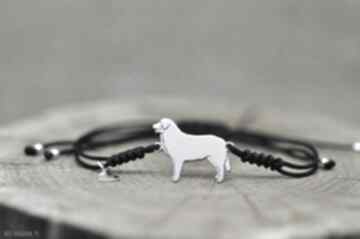 Berneński pies pasterski - bransoletka z psem, srebro 925 pasją i pędzlem berneńczyk