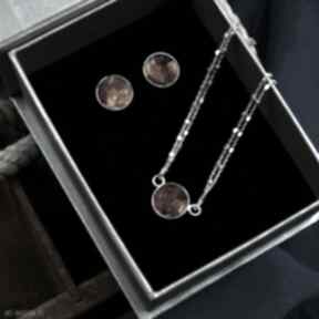 Minimalistyczny komplet biżuterii: bursztyn i srebro barbara fedorczyk z bursztynem, na prezent
