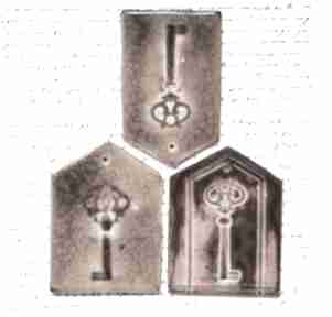 3 x zawieszka ceramiczna ceramika wooden love klucz, drzwi, zamek - domek