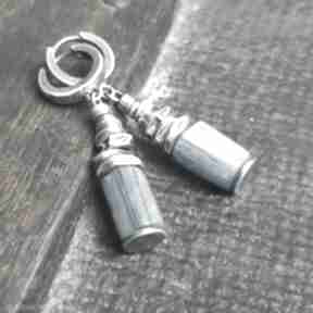 Kolczyki z oksydowanego srebra - kianity treendy z kianitem, z kianitami, prezent, krótkie