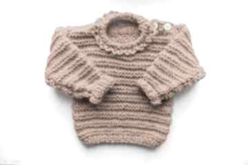 Sweterek dziewczęcy honey - 18 M rabarbar handmade sweter, niemowlęcy, wełniany