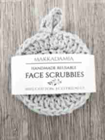 Face scrubbies 3 szt kosmetyczki makkadamia, eco friendly, bawełna organiczna, platki, uroda