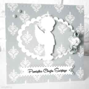 Pamiątka chrztu świętego scrapbooking kartki spod igly maryski chrzest, chłopiec