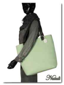 Duża zielona - neonowa XXL minimalistyczna torebka na ramię natali toby, filc