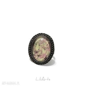 yenoo pierścionek, jesień, liście, owalny, retro, prezent