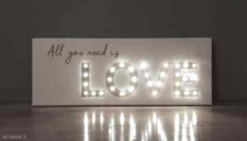 ślub Obraz LED z cytatem ALL YOU NEED IS LOVE litery LED prezent