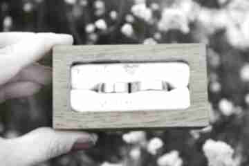 Pudełko ślubne na obrączki, personalizowane drewniane, prezent ślub tulito, dodatki