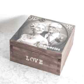 Pudełko drewniane - i żyją długo pudełka mały koziołek, koziołkowe love, ślub, rocznica