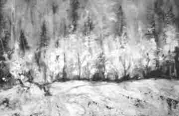 Obraz akrylowy zimowy " ewa mościszko krajobraz, las, widok, drzewa, pejzaż