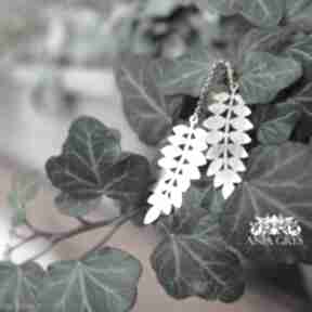 floral anna grys kolczyki, liscie, znowuzielona, pozłacane, aniagrys