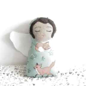 Mini aniołek stróż - kasia 16 cm lalki mały koziołek anioł, lis, dla dziecka, chrzest