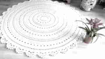 Dywan mandala lace 150 cm cuda renki, ażurowy, naturalny, sznurek bawełniany