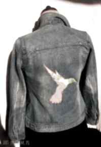 Katana jeansowa z kolibrem gabiell jeans, naszywka, denim