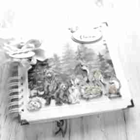 Album na zdjęcia prezent na chrzest roczek urodziny leśne zwierzęta scrapbooking