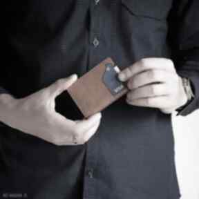 Minimalistyczny portfel skórzany męski wild leather, dla niego, ręcznie szyty