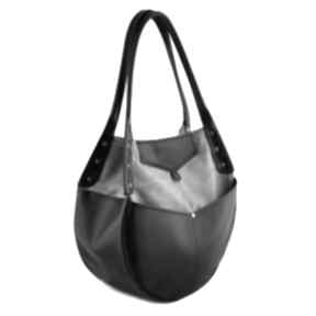 Kaya - duża torba szarośc i czerń na ramię incat, pakowna, elegancka, wyjątkowa, prezent