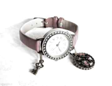 Góralka: elegancki zegarek na pasku zegarki gala vena z zawieszką, modny, skóra, ekologiczna