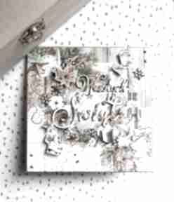 Pomysł na prezent pod choinkę! Kartka świąteczna - wesołych świąt scrapbooking mały koziołek