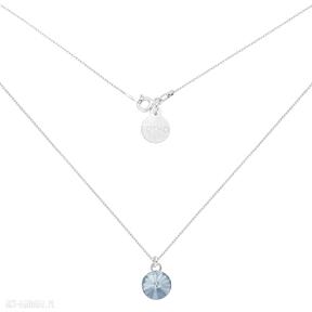 Srebrny z niebieskim kryształkiem crystal naszyjniki sotho srebro, kryształ, łańcuszek