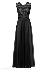 Sukienka 2 ss 2022 paweł kuzik wieczorowa, elegancka, szyfonowa, koronkowa, oryginalna
