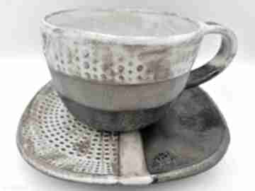 Komplet "etno" 2 ceramika eva art rękodzieło, filiżanka z gliny, do kawy, użytkowa, ręczna