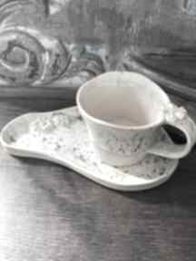 Filiżanka spodek ceramika pod kasztanem, kubek, domowa