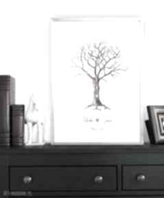 Plakat weselny - wpisów nowy design 50x70 cm kreatywne księga, gości, drzewo, ślub