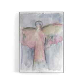 Aniołek akwarela formatu 24x32 cm paulina lebida, anioł