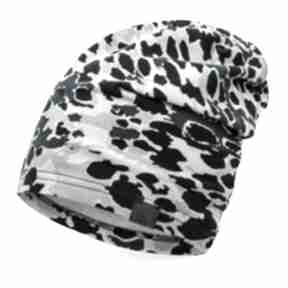 Czapka unisex jesienna cieplutka smerfetka damska beanie beżowa